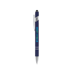 Kugelschreiber aus Recycling-Aluminium, robuster Clip, blaue Tinte Ansicht mit Druckbereich