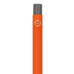 Recycelter Alu-Kugelschreiber mit Soft-Touch und blauer Tinte farbe orange sechste Ansicht