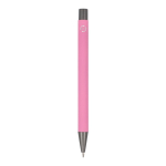 Recycelter Alu-Kugelschreiber mit Soft-Touch und blauer Tinte farbe rosa vierte Ansicht