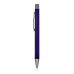 Recycelter Alu-Kugelschreiber mit Soft-Touch und blauer Tinte farbe violett dritte Ansicht