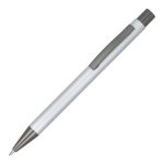 Recycelter Alu-Kugelschreiber mit Soft-Touch und blauer Tinte