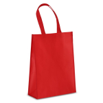 RPET-Transporttasche mit Bodenfalte, mittellange Henkeln 105g/m² farbe rot