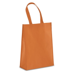 RPET-Transporttasche mit Bodenfalte, mittellange Henkeln 105g/m² farbe orange