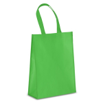 RPET-Transporttasche mit Bodenfalte, mittellange Henkeln 105g/m² farbe lindgrün