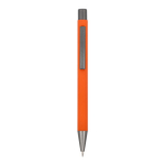 Alu-Kugelschreiber mit Soft-Touch, schlankem Gehäuse, schwarze Tinte farbe orange zweite Ansicht