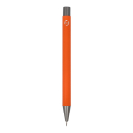 Alu-Kugelschreiber mit Soft-Touch, schlankem Gehäuse, schwarze Tinte farbe orange vierte Ansicht