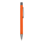 Alu-Kugelschreiber mit Soft-Touch, schlankem Gehäuse, schwarze Tinte farbe orange fünfte Ansicht