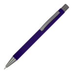 Alu-Kugelschreiber mit Soft-Touch, schlankem Gehäuse, schwarze Tinte farbe violett