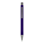 Alu-Kugelschreiber mit Soft-Touch, schlankem Gehäuse, schwarze Tinte farbe violett zweite Ansicht
