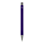Alu-Kugelschreiber mit Soft-Touch, schlankem Gehäuse, schwarze Tinte farbe violett vierte Ansicht