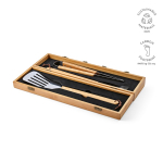 Grillset im Bambuskasten mit Grillbesteck farbe natürliche farbe