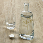 Glasflasche aus der EU mit silbernem auslaufsicherem Deckel 700ml farbe transparent zweite Ansicht der Umgebung