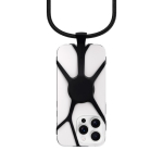 Verstellbares Nylon-Lanyard bis 150 cm für das Handy farbe schwarz zweite Ansicht von vorne