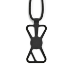 Verstellbares Nylon-Lanyard bis 150 cm für das Handy farbe schwarz Ansicht von vorne
