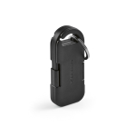 Mini-Powerbank-Schlüsselanhänger aus Recycling-Kunststoff 1000 mAh farbe schwarz