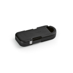 Mini-Powerbank-Schlüsselanhänger aus Recycling-Kunststoff 1000 mAh farbe schwarz zweite Ansicht