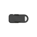 Mini-Powerbank-Schlüsselanhänger aus Recycling-Kunststoff 1000 mAh farbe schwarz Ansicht von hinten