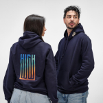 Unisex-Kapuzenpullover aus Bio-Baumwolle 300 g/m² farbe marineblau Ansicht der Umgebung