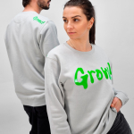 Unisex-Sweatshirt aus Bio-Baumwolle, angeraut 300g/m² Waikiki farbe hellgrau zweite Ansicht der Umgebung