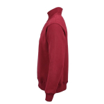 Unisex-Sweatshirt aus Bio-Baumwolle mit 1/4-Reißverschluss 340g/m² farbe bordeaux dritte Ansicht