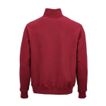 Unisex-Sweatshirt aus Bio-Baumwolle mit 1/4-Reißverschluss 340g/m² farbe bordeaux Ansicht von hinten