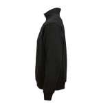 Unisex-Sweatshirt aus Bio-Baumwolle mit 1/4-Reißverschluss 340g/m² farbe schwarz dritte Ansicht