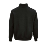 Unisex-Sweatshirt aus Bio-Baumwolle mit 1/4-Reißverschluss 340g/m² farbe schwarz Ansicht von hinten