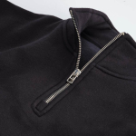 Unisex-Sweatshirt aus Bio-Baumwolle mit 1/4-Reißverschluss 340g/m² farbe schwarz Detailansicht