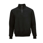 Unisex-Sweatshirt aus Bio-Baumwolle mit 1/4-Reißverschluss 340g/m² farbe schwarz Ansicht von vorne