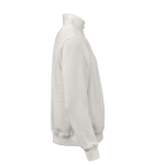 Unisex-Sweatshirt aus Bio-Baumwolle mit 1/4-Reißverschluss 340g/m² farbe weiß zweite Ansicht