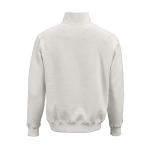 Unisex-Sweatshirt aus Bio-Baumwolle mit 1/4-Reißverschluss 340g/m² farbe weiß Ansicht von hinten