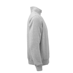 Unisex-Sweatshirt aus Bio-Baumwolle mit 1/4-Reißverschluss 340g/m² farbe grau mamoriert zweite Ansicht