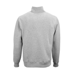 Unisex-Sweatshirt aus Bio-Baumwolle mit 1/4-Reißverschluss 340g/m² farbe grau mamoriert Ansicht von hinten