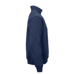 Unisex-Sweatshirt aus Bio-Baumwolle mit 1/4-Reißverschluss 340g/m² farbe marineblau zweite Ansicht