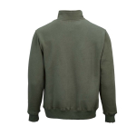 Unisex-Sweatshirt aus Bio-Baumwolle mit 1/4-Reißverschluss 340g/m² farbe militärgrün Ansicht von hinten