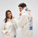 Unisex-Kapuzenpullover aus Bio-Baumwolle 340g/m² Tulum farbe weiß
