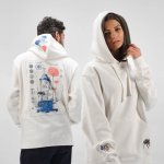 Unisex-Kapuzenpullover aus Bio-Baumwolle 340g/m² Tulum farbe weiß Ansicht der Umgebung