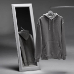 Unisex-Kapuzenpullover aus Bio-Baumwolle 340g/m² Tulum farbe grau mamoriert Ansicht der Umgebung