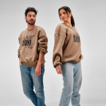 Unisex Oversize-Sweatshirt aus Bio-Baumwolle 340g/m² Whitehaven farbe hellbraun zweite Ansicht der Umgebung