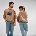 Unisex Oversize-Sweatshirt aus Bio-Baumwolle 340g/m² Whitehaven farbe hellbraun dritte Ansicht der Umgebung