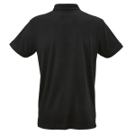 Unisex-Poloshirt aus Bio-Baumwolle, kurze Ärmel 160 g/m² Ipanema farbe schwarz Ansicht von hinten