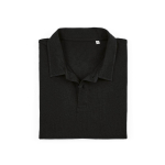 Unisex-Poloshirt aus Bio-Baumwolle, kurze Ärmel 160 g/m² Ipanema farbe schwarz zweite Ansicht von vorne