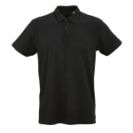 Unisex-Poloshirt aus Bio-Baumwolle, kurze Ärmel 160 g/m² Ipanema farbe schwarz Ansicht von vorne