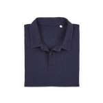 Unisex-Poloshirt aus Bio-Baumwolle, kurze Ärmel 160 g/m² Ipanema farbe marineblau zweite Ansicht von vorne
