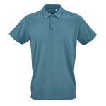 Unisex-Poloshirt aus Bio-Baumwolle, kurze Ärmel 160 g/m² Ipanema farbe petrolblau Ansicht von vorne