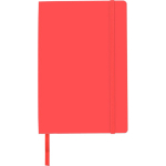 A5-Notizbuch aus Recycling-PU, Gummiband, linierte Seiten farbe rot erste Ansicht