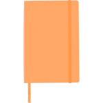 A5-Notizbuch aus Recycling-PU, Gummiband, linierte Seiten farbe orange erste Ansicht