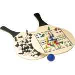 FSC-Holz-Strandpaddel mit Brettspielen und Ball farbe schwarz zweite Ansicht