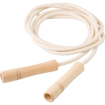 Springseil aus Baumwolle und Polyester mit FSC-Holzgriffen farbe braun erste Ansicht