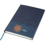A5-Notizbuch aus Recycling-PU, Hardcover und Cordoptik, liniert erste Ansicht